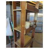 wood shelving unit great for garage/basement w/2