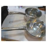 2 Tfal stainless pots w lids
