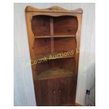 wood corner shelving unit