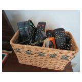 basket w assorted remote controls