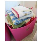 assorted kitchen towels & hot pads