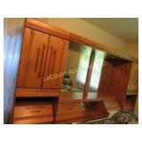 large 3 pc headboard storage cabinets w mirror