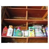 garden supplies on shelf miracle gro raid