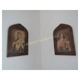 2 vintage framed religious prints