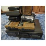 electronics several clock radios tape recorder