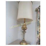 brass type table lamp w shade
