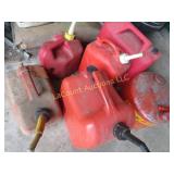 assorted gas cans