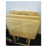 4 tv trays stand on rack holder