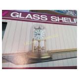 8" x 24" glass shelf smoked glass brass look