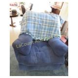 reclining chair w blanket