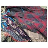 many mens plaid shirts some quilted