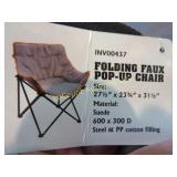outdoor adventure folding faux pop-up chair unused