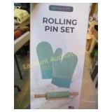 servappetit rolling pin set silicone hot pad mitts