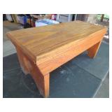 small wood step stool heart ends