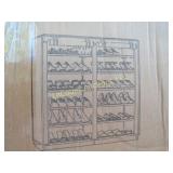 metal pole fabric shelf shoe rack holder