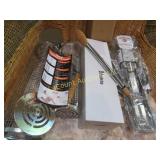 Jim Beam grilling tools tongs cast iron pan