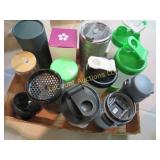 assorted insulated & other bottles self stirring