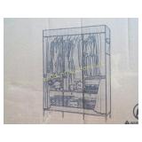 metal pole fabric shelf grey wardrobe