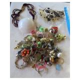 crafters lot earrings shell necklace