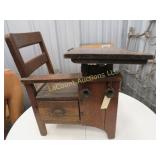 antique small childs school desk w drawer so cute!