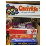 assorted games parcheesi dotzee qwirkle more