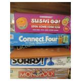 assorted games sorry connect four monopoly