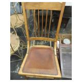 antique rocking chair leather seat