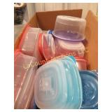assorted plastic ware storage containers