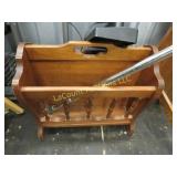 vintage wood magazine rack cane desk lamp mop