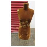 antique velvet dress form wire base