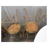 4 vintage ice cream parlor chairs heavy metal w/