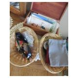 vintage post cards handkerchiefs lane box misc
