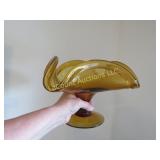 vintage MCM amber pedestal bowl