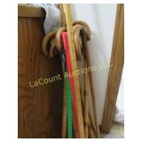 many assorted canes waking sticks