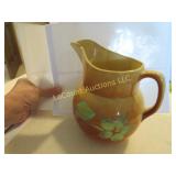 vintage Watt flower pitcher brown 5 point