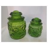 2 vintage LE Smith moon stars canisters