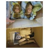 vintage German doll heads body parts