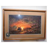 Terry Redlin framed deer print #'d Sunset Harvest