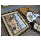 desert painting clock wood plaques