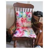 wood arm chair with pads