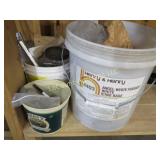 pails assorted fasteners bolts garage items