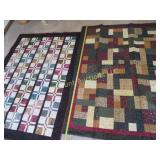 2 hand made quilts smaller than bed size