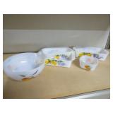 Fire King painted fruit baking dishes bowl