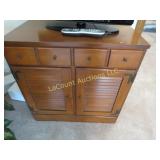 vintage side cabinet drawer louvered doors