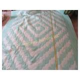 Amish made large handmade quilt mint colors