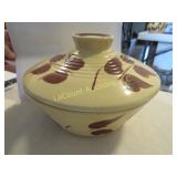 vintage Watt autumn foliage covered baker