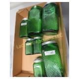 green glass decanters jars sugar tea spices