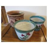3  Alex Majeski signed artist planters