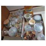 2 boxes decor shells glass canisters new listerine