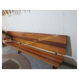 LONG wood bench  cast legs